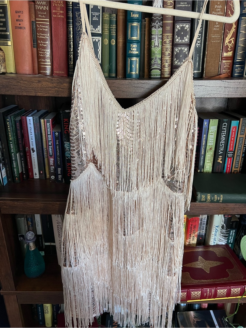 Gold Fringe Sequin Mini Dress - Picture 2 of 5